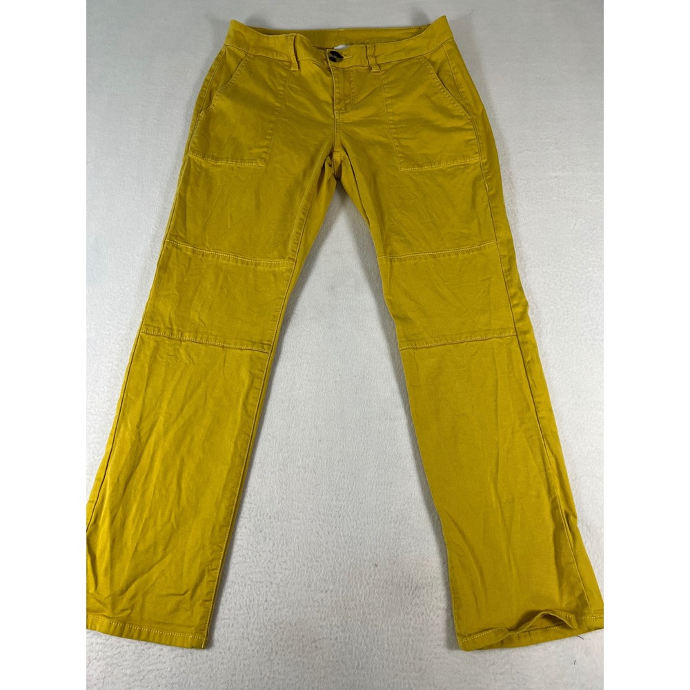 Cabi Utility Pants Women 4 Mustard Yellow Excellent Seamed Knee 5869